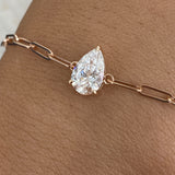 Diamond Chain Bracelet 1 ct Rose Gold