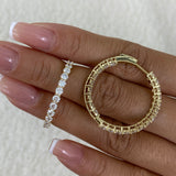 Diamond Hoop Earrings 4.2 ct Yellow Gold