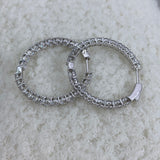 Diamond Hoop Earrings 4.1 ct White Gold