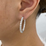 Diamond Hoop Earrings 4.1 ct White Gold