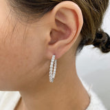 Diamond Hoop Earrings 4.1 ct White Gold