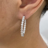 Diamond Hoop Earrings 4.1 ct White Gold