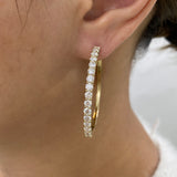 Diamond Hoop Earrings 3.1 ct Yellow Gold