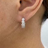Diamond Hoop Earrings 3.2 ct White Gold