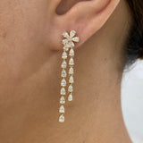 Diamond Drop Earrings 2.7 ct Yellow Gold