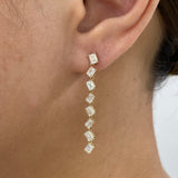 Diamond Drop Earrings 2.7 ct Yellow Gold