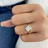 Elyssar Ring 2.5 ct TCW , Solid Gold 14k