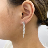 Diamond Drop Earrings 2.8 ct White Gold