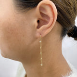 Diamond Threader Earrings 0.8 ct Yellow Gold