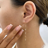 Diamond Threader Earrings 0.8 ct Rose Gold