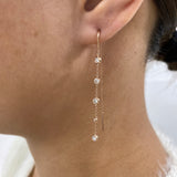 Diamond Threader Earrings 0.8 ct Rose Gold