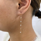 Diamond Threader Earrings 0.8 ct Rose Gold