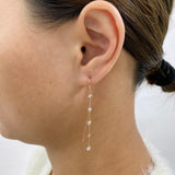 Diamond Threader Earrings 0.8 ct Rose Gold