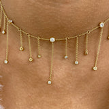 Diamond Charm Necklace 1.9 ct Yellow Gold