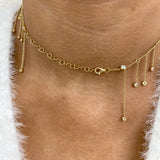 Diamond Charm Necklace 1.9 ct Yellow Gold