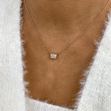 Radiant Pendant Necklace 1ct TCW, Rose Gold 14K