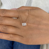 Radiant Pendant Necklace 1ct TCW, Rose Gold 14K