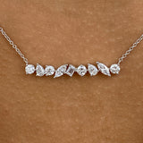 Diamond Bar Necklace 1.2 ct White Gold