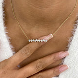 Diamond Bar Necklace 1.2 ct Yellow Gold