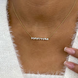 Diamond Bar Necklace 1.2 ct Yellow Gold
