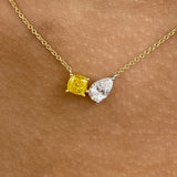 Diamond Pendant Necklace 1.7 ct Yellow Gold