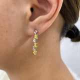 Diamond Dangle Earrings 1.9 ct White Gold