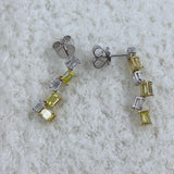 Diamond Dangle Earrings 1.9 ct White Gold