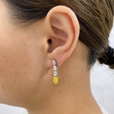 Diamond Dangle Earrings 3 ct White Gold