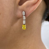 Diamond Dangle Earrings 3 ct White Gold