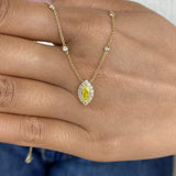 Diamond Pendant Necklace 1 ct Yellow Gold