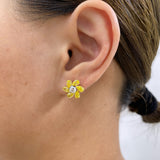 Diamond Stud Earrings 3.4 ct Yellow Gold