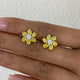 Diamond Stud Earrings 3.4 ct Yellow Gold