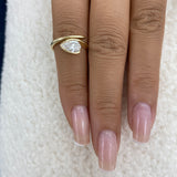 Bezel Engagement Ring 0.5ct TCW, 14K Gold