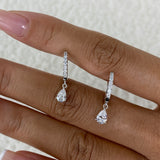 Diamond Dangle Earrings 0.8 ct White Gold