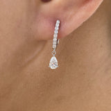 Diamond Dangle Earrings 0.8 ct White Gold