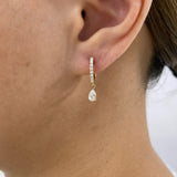 Diamond Dangle Earrings 0.8 ct Yellow Gold