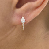 Diamond Hoop Earrings 0.7 ct Yellow Gold