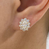 Diamond Stud Earrings 2.1 ct Yellow Gold