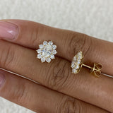 Diamond Stud Earrings 2.2 ct Yellow Gold