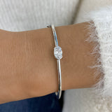 Diamond Bangle Bracelet 0.9 ct White Gold