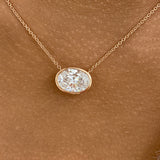 Diamond Pendant Necklace 3.1 ct Rose Gold