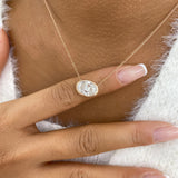 Diamond Pendant Necklace 3.1 ct Rose Gold