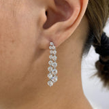 Diamond Dangle Earrings 4.9 ct White Gold