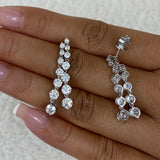 Diamond Dangle Earrings 4.9 ct White Gold