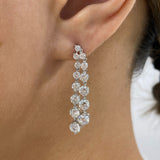 Diamond Dangle Earrings 4.9 ct White Gold