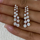 Diamond Drop Earrings 5 ct Rose Gold