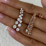 Diamond Drop Earrings 5 ct Rose Gold