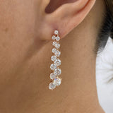 Diamond Drop Earrings 5 ct Rose Gold