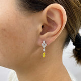 Diamond Dangle Earrings 2.4 ct White Gold