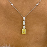 Diamond Pendant Necklace 3.8 ct White Gold